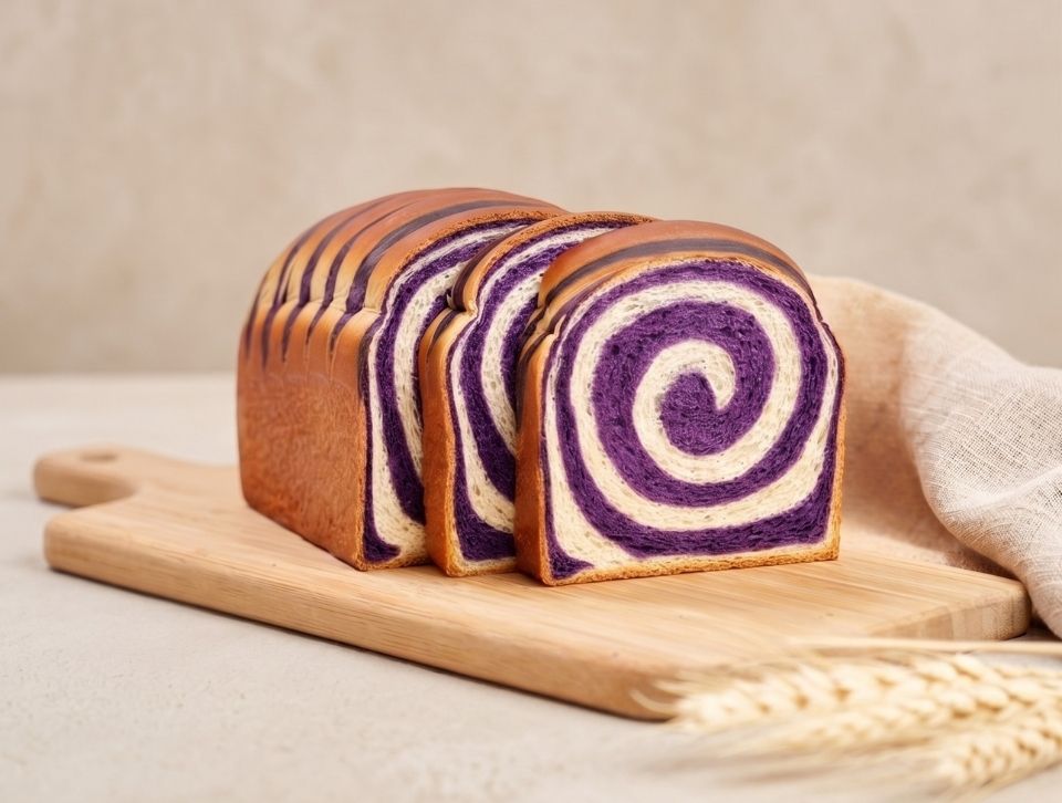 Ube Sliced Bread using Ube Powder